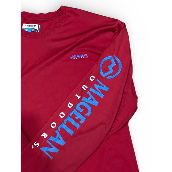 Magellan Outdoors Mens Red Long Sleeve Shirt Classic Fit 3XL Moisture Wicking - Picture 5 of 7